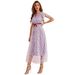 Women's Spring And Summer Elegant Party Dresses With A Belt, Mesh Dress_ecoleips.com