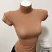 Chao High Neck Short Sleeve T-Shirt for Women Skin Friendly Soft Sheer Sexy Form Fitting Solid Color Top New Black Style_ecoleips.com