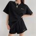Women's Clothing Women's Summer Tracksuit Set Waffle Style Loose Fit Short Sleeve Casual Two Piece Fashion Shorts_ecoleips.com
