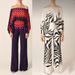 2025 Spring New Women's Printed Round Neck Loose Batwing Sleeve Waist-Cinching Wide-Leg Pants Fashion Set_ecoleips.com