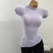 High Neck Short Sleeve T-Shirt for Women Flattering Slim Fit Stretchy Slightly Sheer Solid Color Top for Layering 2024 New Style_ecoleips.com