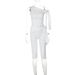 Elegant Off-Shoulder Tie-Waist Slim Fit Shorts Set – Pure Color Two-Piece Outfit For Women_ecoleips.com
