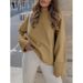 Aria Basics Aria Basics Cross-border 2025 New Popular European American Women's Sweater, Autumn Winter Round Neck Pullover, Loose And Thick_ecoleips.com