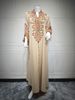 Verve AB417 2025 Autumn Winter Muslim Fashion Women's Embroidered Rope Robe Arabic Dress_ecoleips.com
