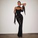 Elegant Sexy Pleated High-End Slim Fit Slip Dress with Straps European American Style Fishtail Cross Border Women's Dress_ecoleips.com
