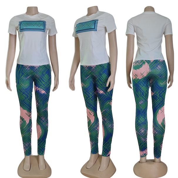 J2722 Women's Summer New Fashion Casual Printed Two-Piece Set_ecoleips.com