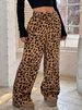2025 Women's Pajama Pants Autumn Leopard Print Loose Plush Pants -Loose Color Blocking Pajama Trousers Women Clothing_ecoleips.com