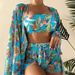Women's Clothing Sexy Blouse Long Sleeve Multi Color Print Four Piece Women's Swimsuit_ecoleips.com