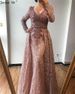 Women's Clothing Wine Red Banquet Dress Long Sleeve Sexy V Neck Fishtail Slim Host Toast Dress_ecoleips.com