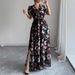 Women's Clothing Temperament Elegant Style Printed V Neck Dress Women's Clothing Spring And Summer_ecoleips.com