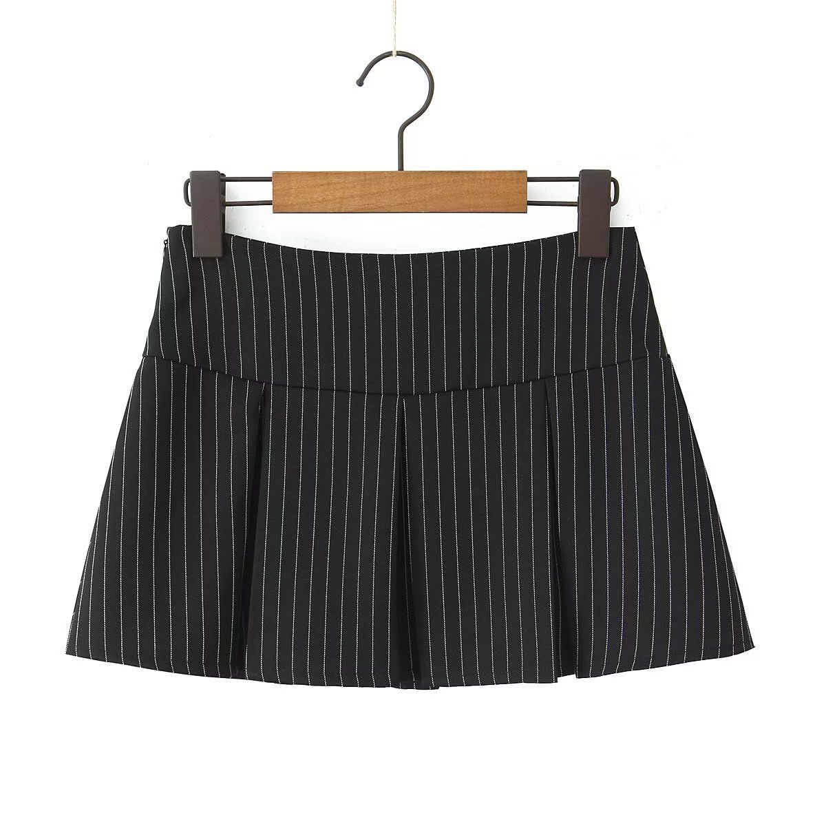 Women's Clothing Design Vest Striped Strap Top Pleated Skirt Suit_ecoleips.com