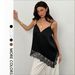 V-Neck Asymmetrical Lace Trim Sleeveless Top - Relaxed Fit Camisole For Women, Breathable Daily Wear Blouse_ecoleips.com
