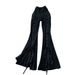 Women's High-Waisted Belted Wide-Leg Pants Korean Style Black Slimming Casual Floor-Length Spring Summer Fashionable Design_ecoleips.com