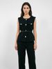 Elegant Belted Sleeveless Casual Coat Vest Women's Clothing Stylish New Outerwear_ecoleips.com