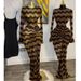 Women's Clothing Summer New Temperament Round Neck Printed Long-sleeved Hip-wrapped Long-sleeved Dress_ecoleips.com