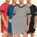 Color Blocked Loungewear V Neck Long T-Shirt Youth Casual Unisex Irregular Hem_ecoleips.com