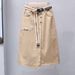 Women's Clothing Summer irregular A line slim skirt spring and summer high end elastic waist versatile denim skirt women's mid length skirt_ecoleips.com