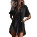 Women's Casual Irregular Long Cardigan Short Sleeved Multi Color Top-Shirt_ecoleips.com