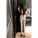 Aria Basics Spring Autumn White American-style High-waisted Pencil Pants For Tall Individuals That Make Legs Look Longer, With A_ecoleips.com