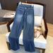 Women's Clothing Clearance sale women's clothing cut label original straight high waist jeans women's spring and summer casual wide leg pants_ecoleips.com