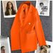 Women's Orange Suit Jacket Korean Style High-End Temperament Spring Autumn Outerwear 22 Colors Available_ecoleips.com
