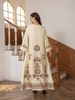 Muslim Dress Round Neck Printed Embellished Beads A-Line Robe Ethnic Style, Long Sleeve Loose-Fitting Elegant All Seasons_ecoleips.com