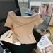 Women's Clothing Women's Short Sleeve T-Shirt Summer Style Off Shoulder Beautiful Back Pure Cotton Unique Design Trendy_ecoleips.com
