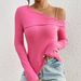 Women's Slim Fit Off-Shoulder T-Shirt Long Sleeve Fashion Top for Spring/Autumn Amazon Europe & America Cross Border Clothing_ecoleips.com