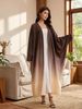Versatile Gradient Knit Cover-Up Dress, Long Sleeve Open Front Cardigan Dress For Women_ecoleips.com