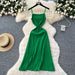 Elegant Ribbed Knit Slip Dress for Women Soft Summer Bodycon Midaxi Dress Versatile Stretchy Camisole Dress for Layering_ecoleips.com