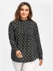 Hot Selling Ruffled V Neck Long Sleeve Polka Dot Plus Size Ruffled Top Shirt Fashionable Women's Clothing_ecoleips.com