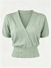 Thin Pit Textured Knit Top, Airy Short Sleeve Top_ecoleips.com
