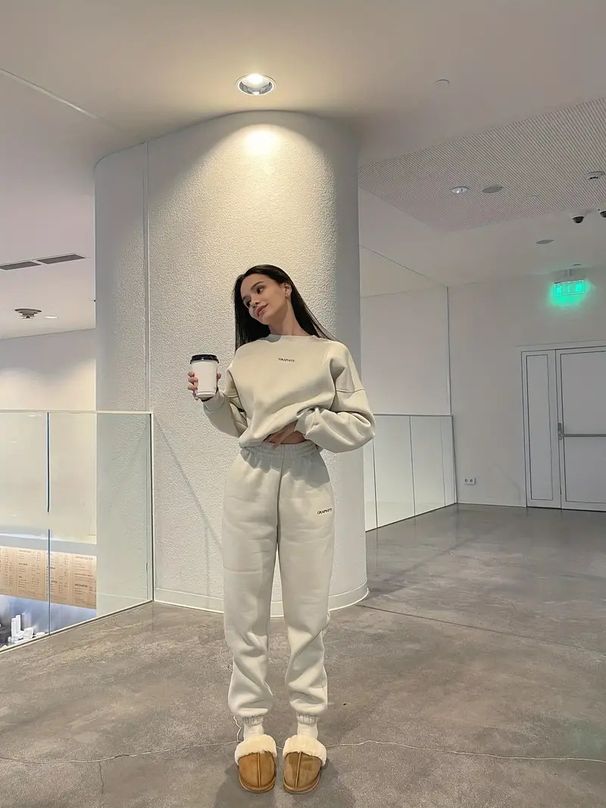 Women's Clothing Poly-Cotton Casual Hoodie & Pants Set - Wrinkle-Free Streetwear (Navy/Grey/Khaki/More, S/M/L/XL)_ecoleips.com