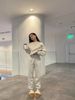Women's Clothing Poly-Cotton Casual Hoodie & Pants Set - Wrinkle-Free Streetwear (Navy/Grey/Khaki/More, S/M/L/XL)_ecoleips.com