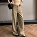 Classic Vintage Style Wide-Leg Trousers For Men & Women – High Waist Loose Fit Casual Pants With Stretch, Polyester Blend, Black/Khaki/Gray_ecoleips.com