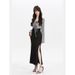 Black Swan Little Mom Autumn Halter Neck Hot Girl Bodycon Dress Slim Fit Sunscreen Shirt Two-Piece Set_ecoleips.com