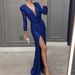 Elegant V-Neck Sequin Dress For Women - Glamorous Long Sleeve Bodycon Maxi Dress For Evening & Party Wear_ecoleips.com