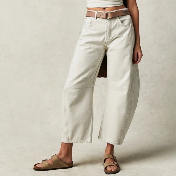 Women's Casual Loose mid Waist Leg Jeans Autumn Independent Website Cross Border EBay Europe And America 16848_ecoleips.com