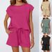 Women's Spring/Summer Two Piece Set Round Neck Loose Short Sleeve New Style_ecoleips.com