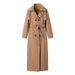 Women's Khaki Long Woolen Coat_ecoleips.com