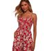Women's Clothing high waist holiday style flower print suspenders jumpsuit _ecoleips.com