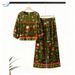 Women's Autumn Fashion Printed Wide Leg Pants Two Piece Set_ecoleips.com