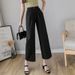 Suitable For All Seasons Summer New Korean Style Socialite Cotton Linen Nine-point Wide-leg For Women Loose Slimming Thin Casual Pants_ecoleips.com