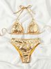 Women's Clothing New Bikini Solid Color Hot Stamping Sexy Split Swimsuit_ecoleips.com