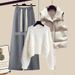 Plus Size Knit Vest & Sweater Set – 3-Piece Winter Outfit With Slimming Pants In Beige/Black (Extended Sizes 4XL)_ecoleips.com