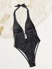 Women's Clothing European And American Style Sexy One Piece Swimsuit Polka Dot Print Slimming Tight Fit For Formal & Casual For Women_ecoleips.com
