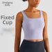 Feel Women's One Piece Yoga Sports Bra Sleeveless Fitness Vest With Fixed Cup Wide Shoulder Straps Polyester_ecoleips.com