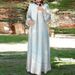 Modest Long Sleeve Maxi Dress – Flowy Polyester Muslim Prayer Dress With Ethnic Print (S-5XL, Loose Fit, Cultural Elegance)_ecoleips.com