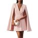 2026 European And American Cross-Border Autumn Commuting Double-Breasted Shawl Cape Solid Color Blazer Dress_ecoleips.com