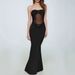AD282 European And American Cross-border Spring/summer New Sexy Mesh See-through Strapless Bodycon Twisted Solid Color_ecoleips.com